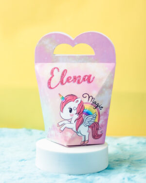 caja corazon unicornio personalizada - heart box