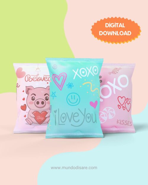 6 Chip bags San Valentin Imprimibles