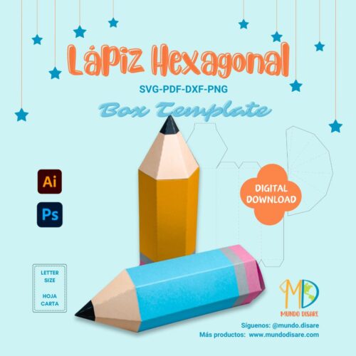 Template Lapiz Hexagonal - Imagen 2