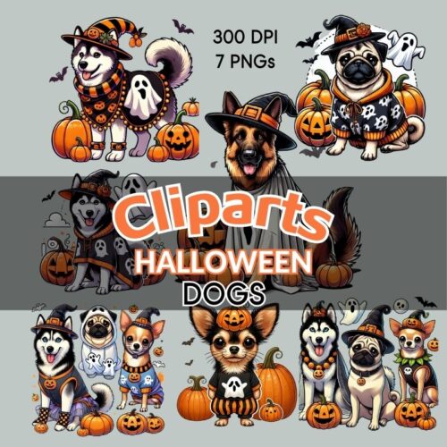 Perros Halloween Cliparts