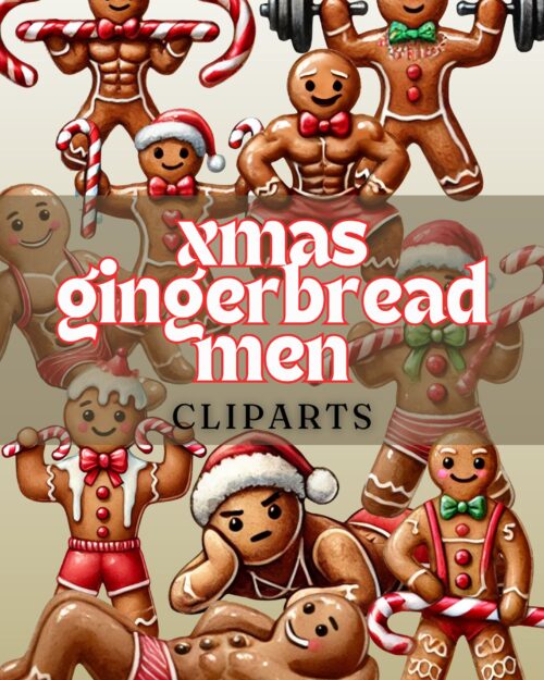 Hombres de jengibre musculosos Cliparts